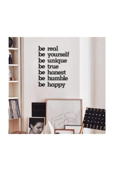 Black Be Real Be Yourself Wooden Wall Sign - 1