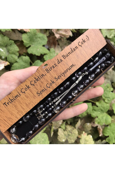 Black Beaded Special Wooden Boxed Tasbih 