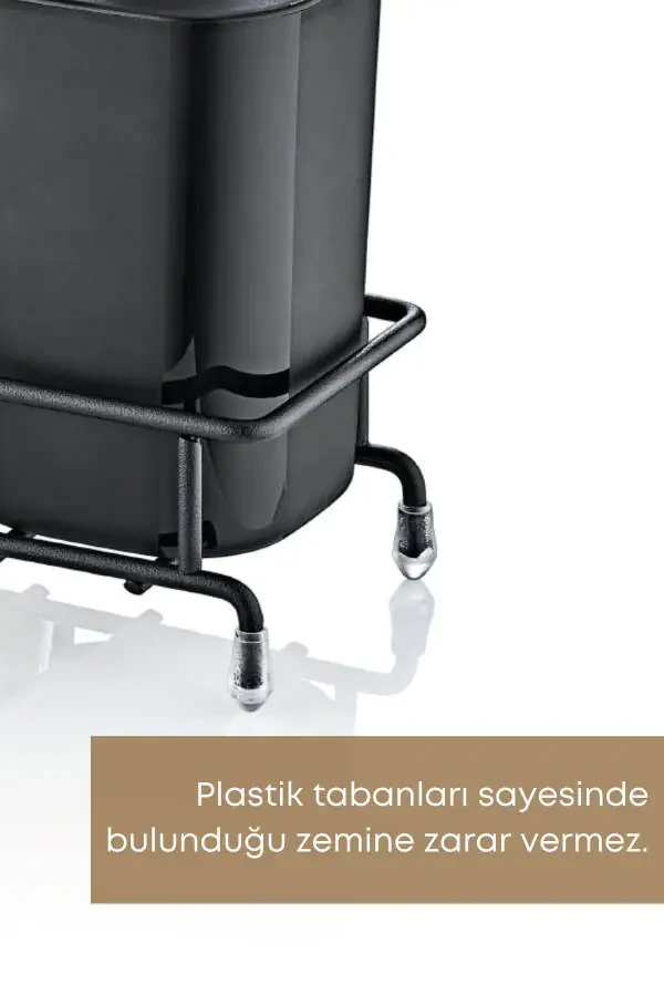 Black Begonia Dish Soap and Liquid Soap Dispenser Kitchen Set with Metal Stand - Sponge Included - 3