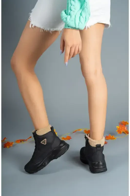 Black Beige Unisex Boot 0012123-Black Beige - 4