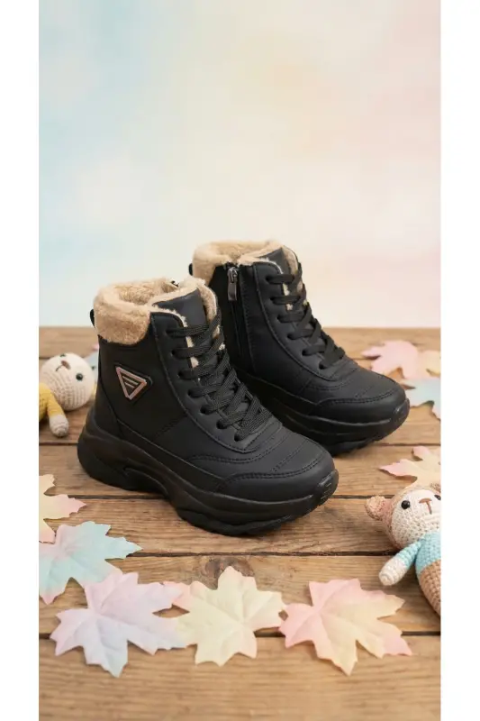 Black Beige Unisex Boot 0012123-Black Beige - 3