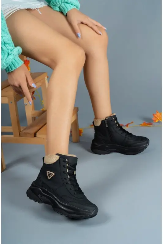Black Beige Unisex Boot 0012123-Black Beige - 4