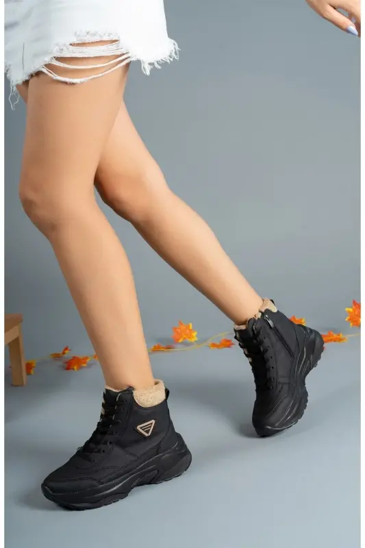 Black Beige Unisex Boot 0012123-Black Beige - 6