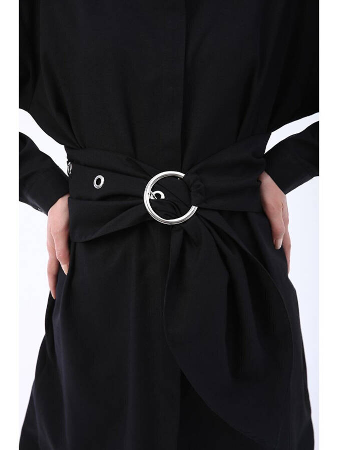 Black Belt Relaxed Fit Shirt Tunic - 5