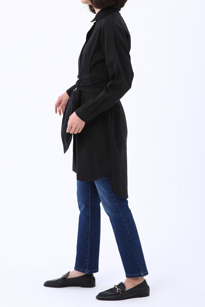 Black Belt Relaxed Fit Shirt Tunic - 13