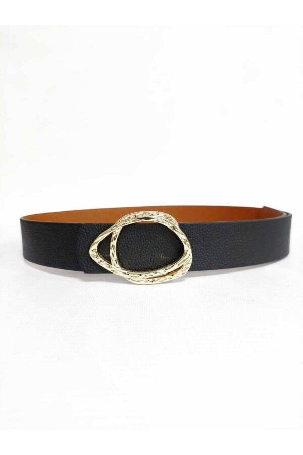 Black Belt with Gold Buckle for Women - 2