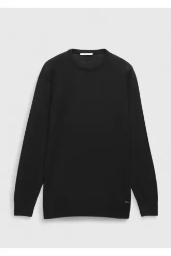 Black Bicycle Neck Straight Knit Wool Blend Sweater - 6