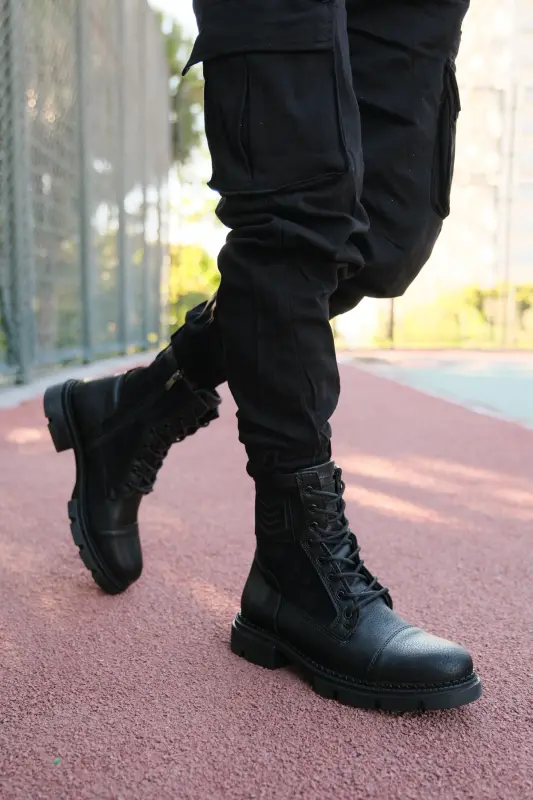 Black Black Men's Boots 0012638 - 10