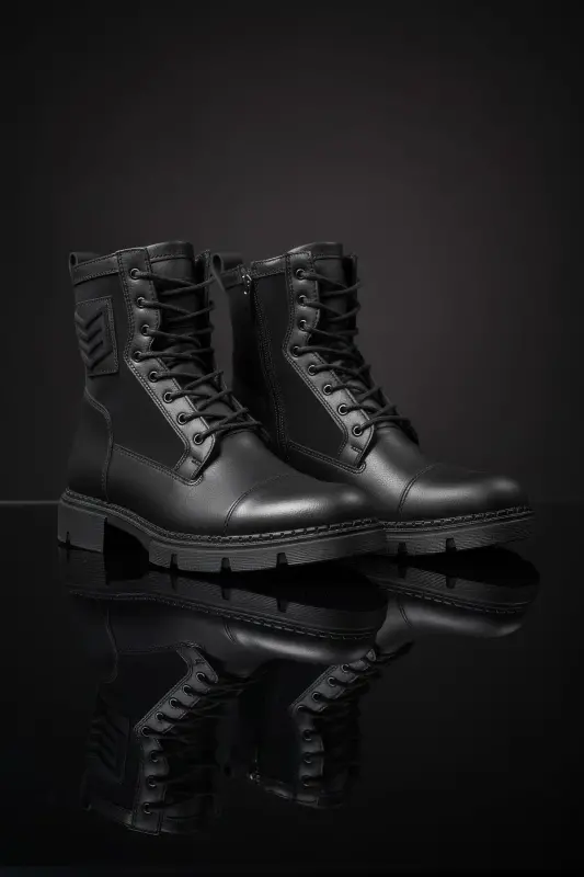 Black Black Men's Boots 0012638 - 8