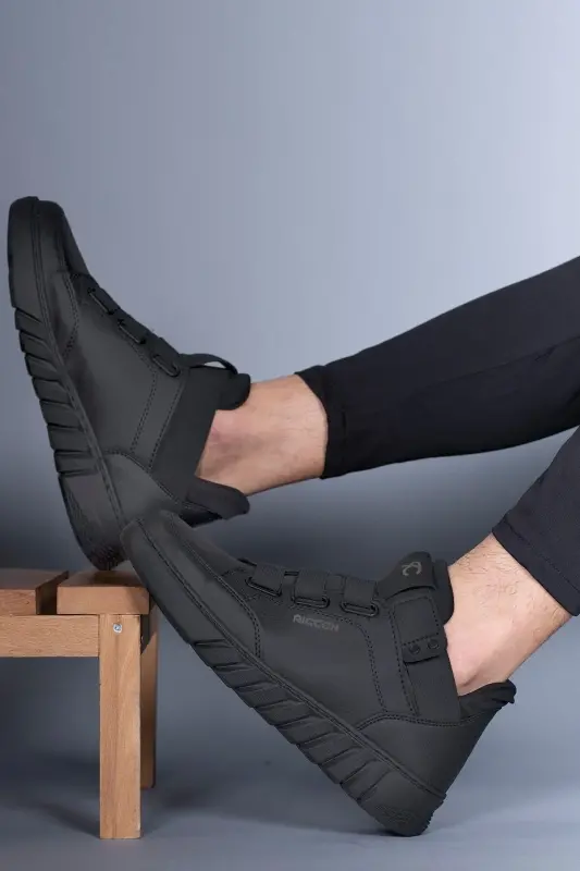 Black Black Unisex Sneaker Boot 0012383 - RICCON