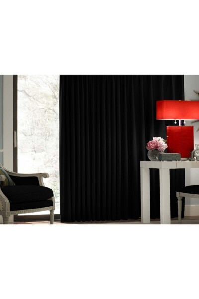Black Blackout Curtain with Size Options, Sunscreen, 100% Lightproof Background Curtain - BASIC CREATION