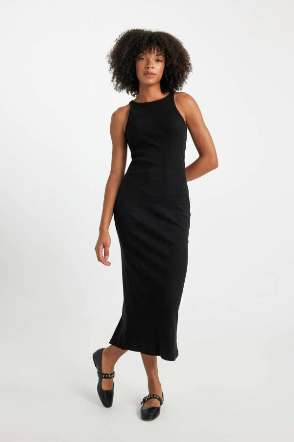 Black Bodycon Halter Neck Fitted Maxi Dress - 12