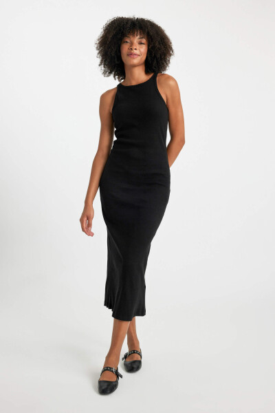 Black Bodycon Halter Neck Fitted Maxi Dress - 13