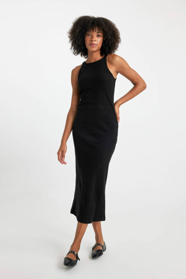 Black Bodycon Halter Neck Fitted Maxi Dress - 14