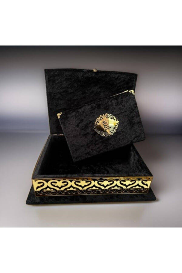 BLACK BOX VELVET COVERED HAJ UMRAH GIFT QURAN - Lisinya - 1