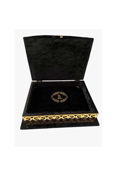 Black Boxed Velvet Covered Hajj Umrah Souvenir Quran - Lysine - 4