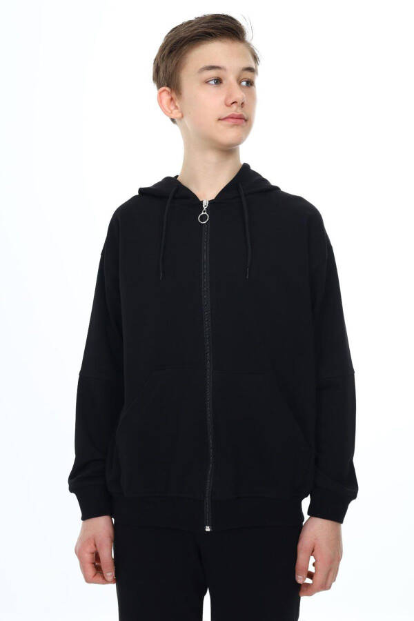 Black Boys' Hooded School Jacket 19206 - 1