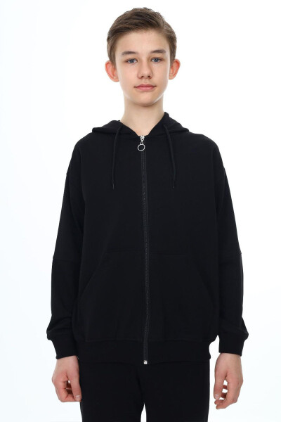 Black Boys' Hooded School Jacket 19206 - 4