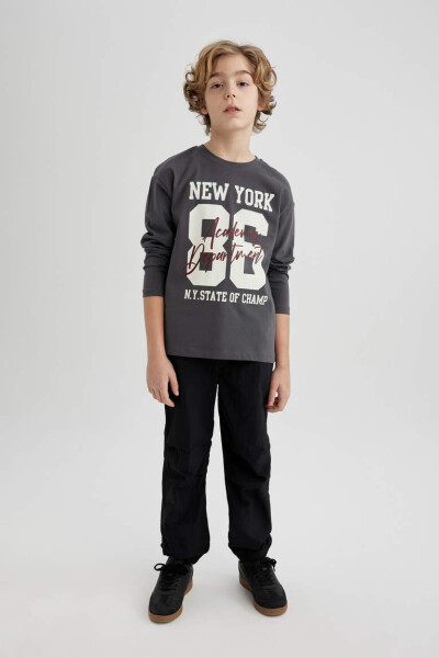 Black Boys' Jogger Parachute Pants - 1