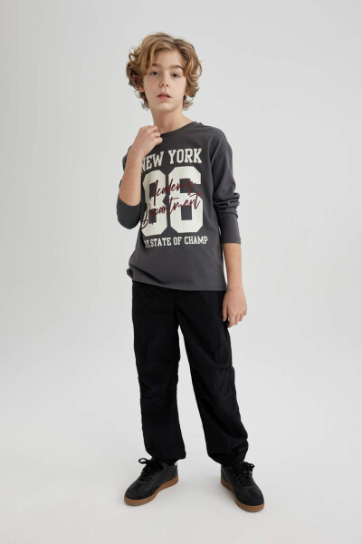 Black Boys' Jogger Parachute Pants - 2