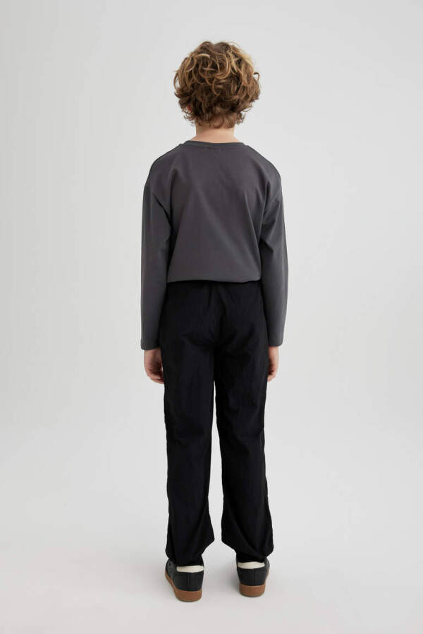 Black Boys' Jogger Parachute Pants - 5