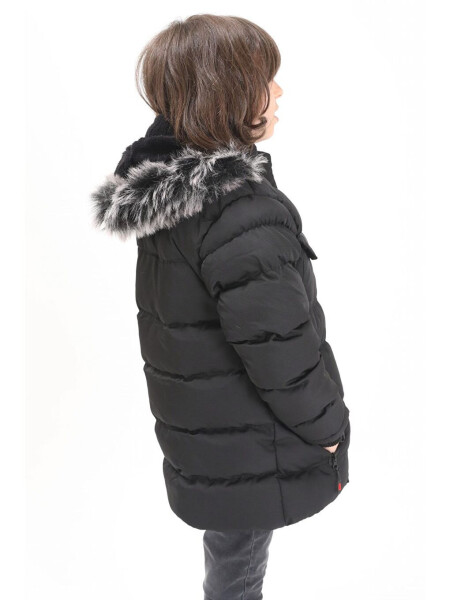 Black Boys' Puffer Jacket with Pocket Cover 15484 - 5