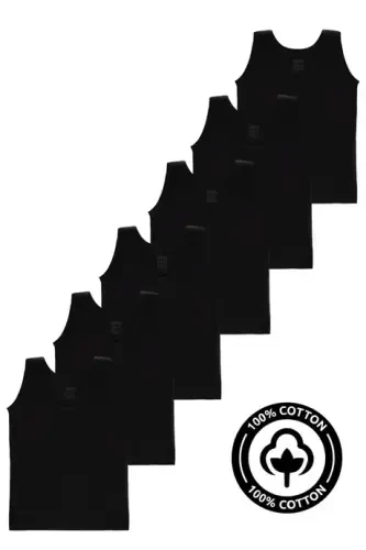 Black Boys' Tank Top 6-Pack 100% Cotton Jersey - 5