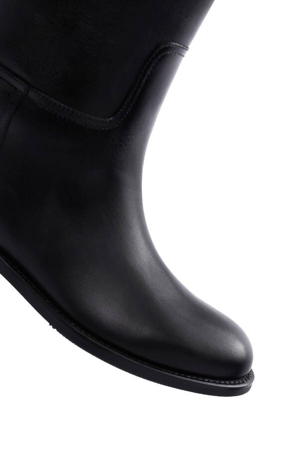 Black buckle detail leather boots - 3