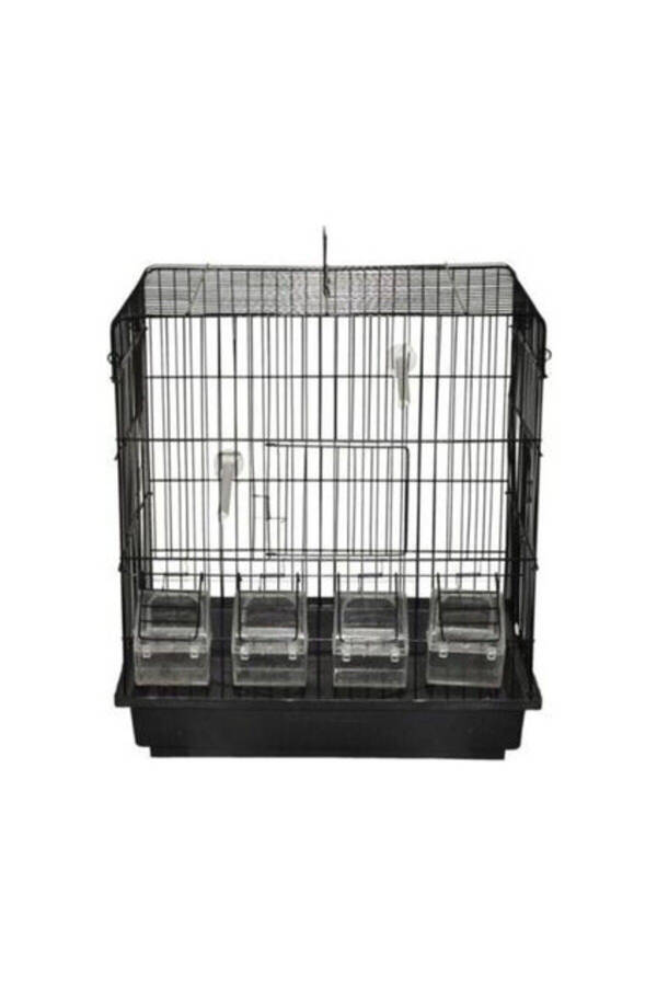 Black Canary Cage with 4 Feeders + Veil + Water Bottle + Food Dish + Cuttlebone - 1