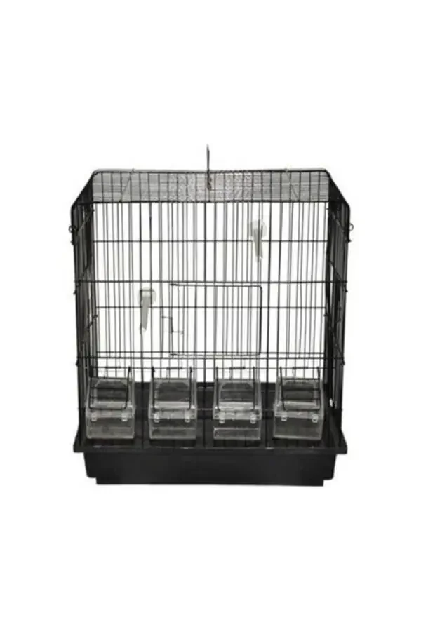 Black Canary Cage with 4 Feeders + Veil + Water Bottle + Food Dish + Cuttlebone - 1
