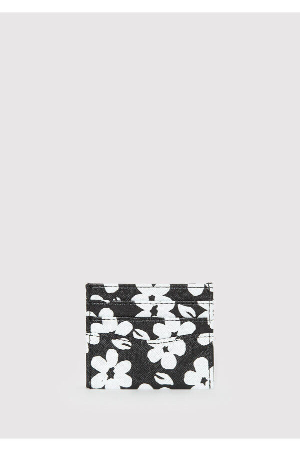 Black Card Holder with Floral Print 1912836-900 - 8