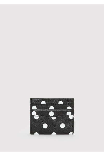 Black Card Holder with Polka Dot Print 1912838-900 - 8