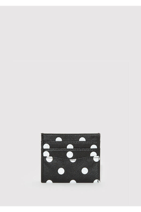 Black Card Holder with Polka Dot Print 1912838-900 - 8