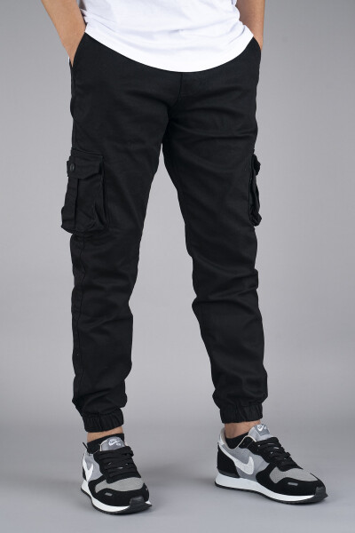 Black Cargo Pants for Men - 3