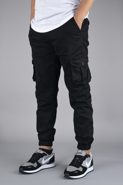 Black Cargo Pants for Men - 4