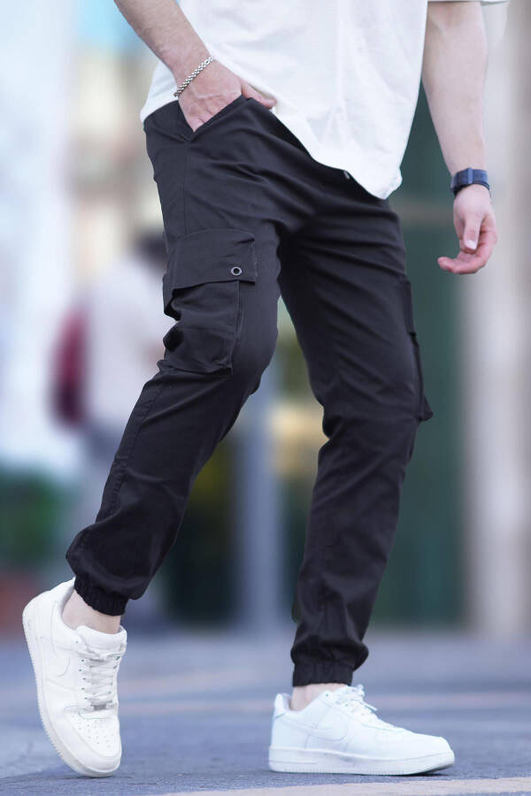 Black Cargo Pocket Jogger Pants 5647 - 6