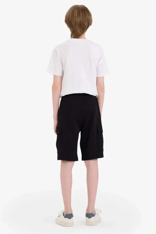Black Cargo Pocket Shorts for Boys - DEFACTO