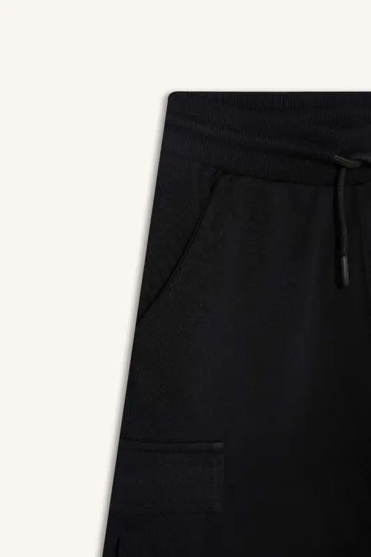 Black Cargo Pocket Shorts for Boys - 3