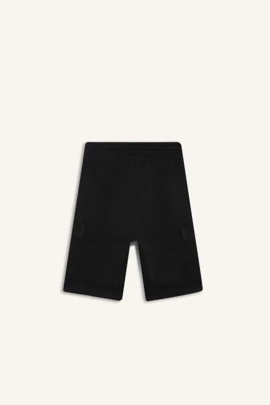 Black Cargo Pocket Shorts for Boys - 4
