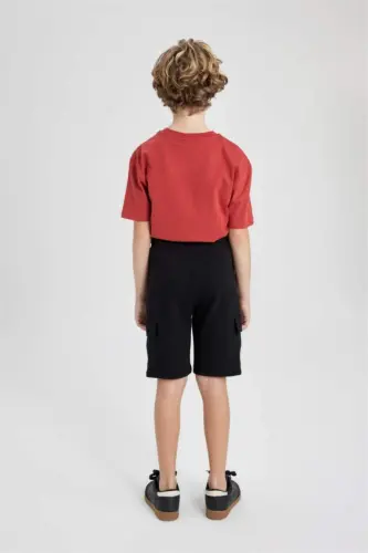 Black Cargo Pocket Shorts for Boys - 5