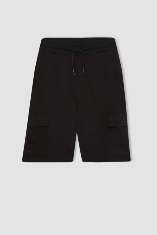 Black Cargo Pocket Shorts for Boys - 6