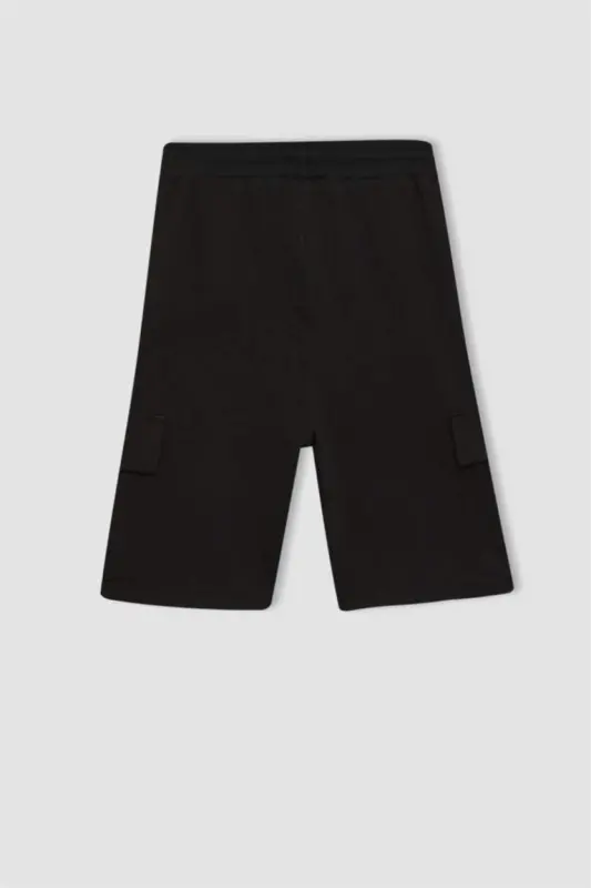Black Cargo Pocket Shorts for Boys - 8