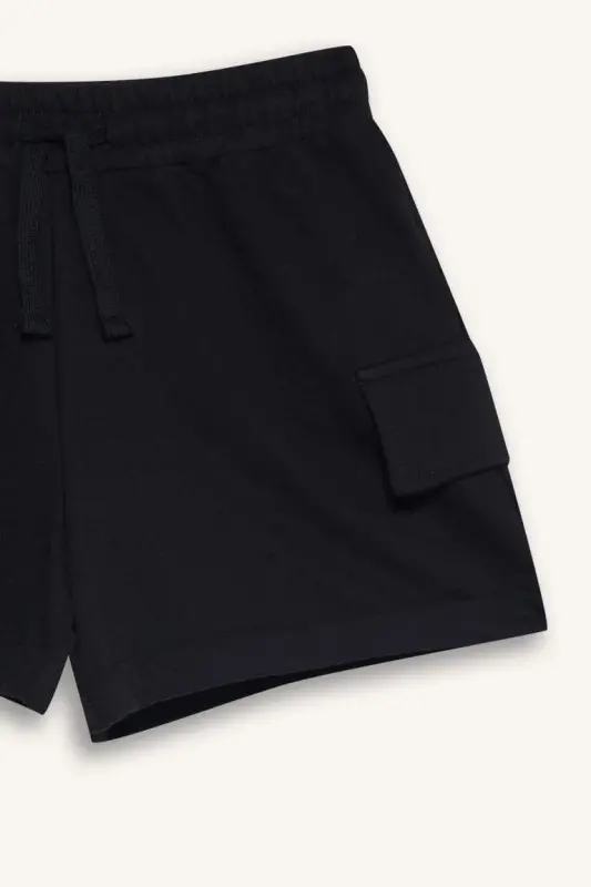 Black Cargo Pocket Shorts for Girls - 4