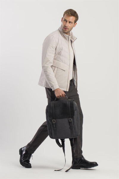 Black casual buckle backpack - 6