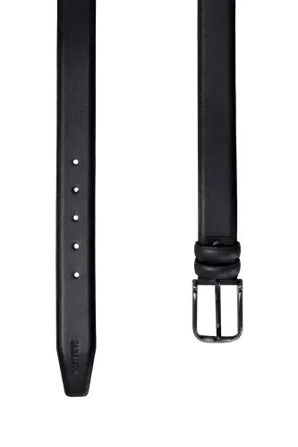 Black Classic 100% Leather Suit Belt - JAKAMEN (1)