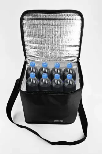 Black Color Thermos Bag - Thermal 30 Lt. Insulated Food Carrier Bag -1 Ice Pack Gift-Black - 1