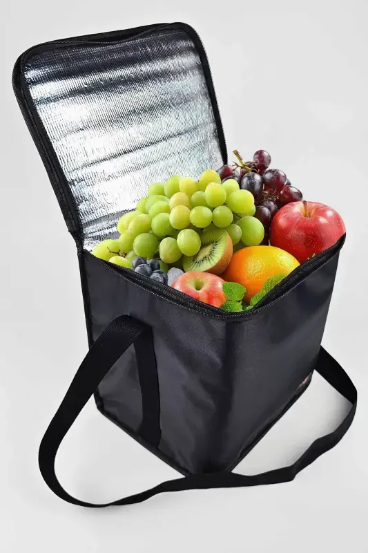 Black Color Thermos Bag - Thermal 30 Lt. Insulated Food Carrier Bag -1 Ice Pack Gift-Black - 5