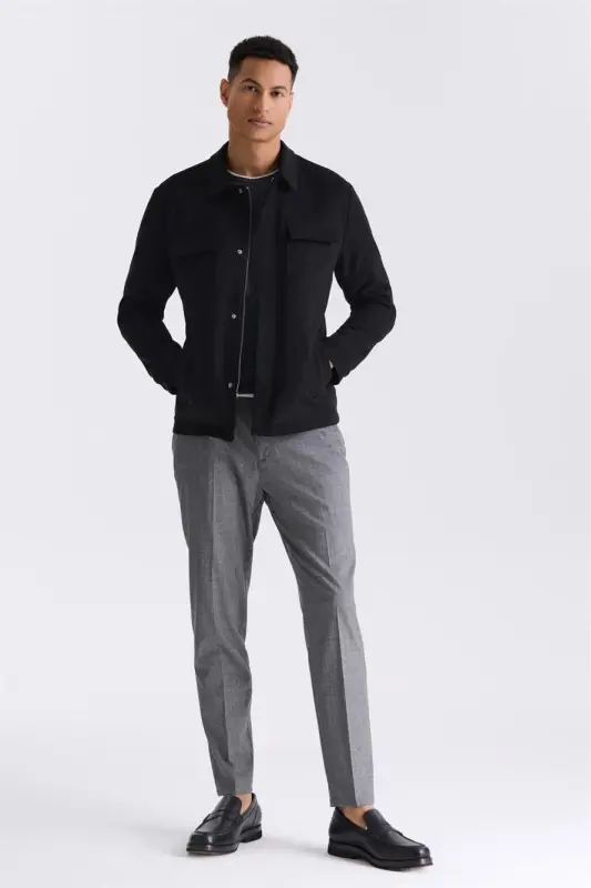 Black Comfort Fit Baby Collar All-Season Jacket - 2