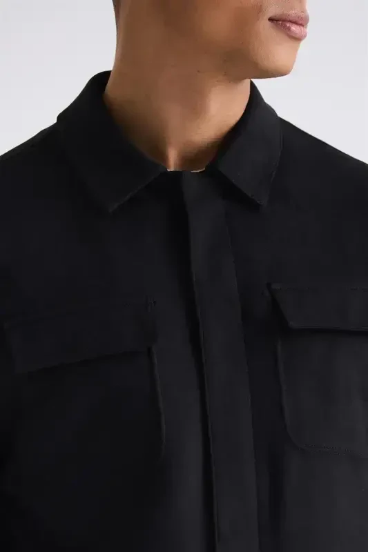 Black Comfort Fit Baby Collar All-Season Jacket - 3