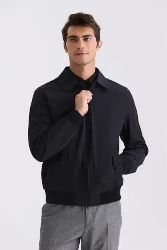 Black Comfort Fit Baby Neckline Seasonal Coat 